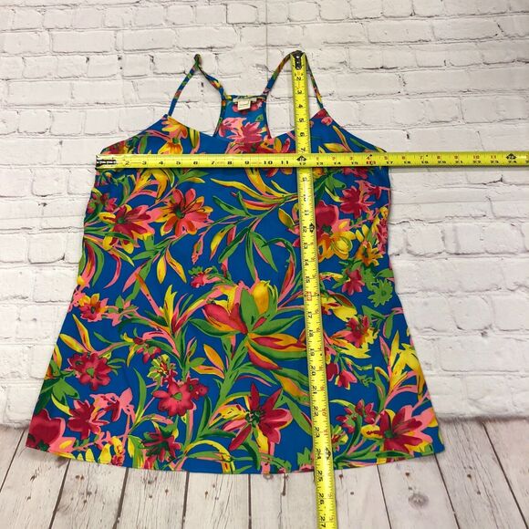 J Crew Women Hawaiian Tropical Racerback Cami Tank Top Size 4 Blouse B276 -4 - Picture 2 of 12